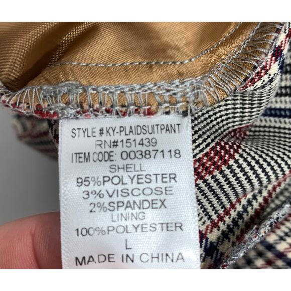 NEW Forever 21 Womens Plaid Polyester Dress Pant Multicolor Cuffed Leg Large - Picture 9 of 9